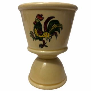 Vintage Metlox California Provincial Egg Cups Green Rooster Poppytrail