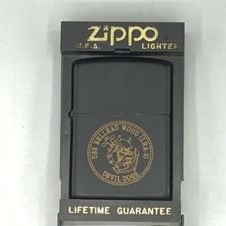 Zippo Lighter " Uss Belleau Wood (lha - 3) Devil Dogs - Us Navy - In The Case