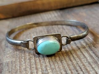 Vintage Sterling Silver Mexico Turquoise Bracelet