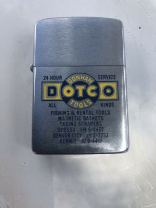 Vintage 1950 - 1957 Zippo Lighter Pat Pend 2517191 Bradford Pa Usa Dotco Tools