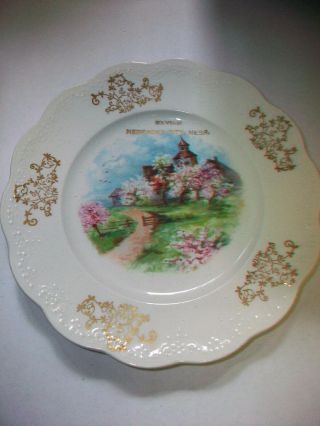 Vintage Dresden China Souvenir Nebraska City Nebr.  Collector Plate