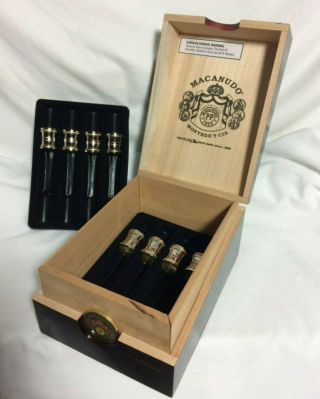 Macanudo 1997 Perfecto Maduro With 8 Metal Cigar Band Rings & Vintage Wood Box