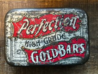 Vintage Perfection Gold Bars Tobacco Tin Can