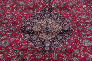 Vintage Traditional Floral Ruby Red Kashmar Area Rug Hand - Knotted Wool 10 