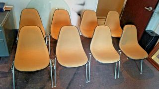 Set of 8 Herman Miller Eames Mid Century Fiberglass Side Shell Chairs Vintage 2