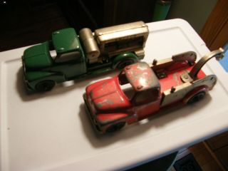 Two Vintage Hubley Trucks - Generator And Tow 6 Inches Long