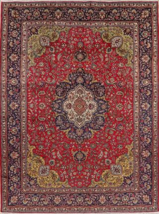 Vintage Traditional Red Floral Living Room Area Rug Hand - Knotted Wool 10 