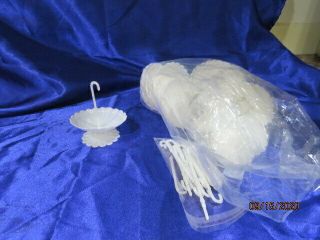 Vintage Wedding Bridal Shower Decorations - 26 Plastic Umbrellas -