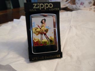 Zippo Limited Edition Lighter - Elvegren Pinup - Wayward Wind C.  1997