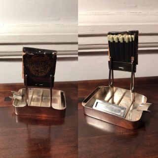 Cartier Antique Rare Solid Silver Ashtray Vesta Case Box Cigarette Menu Holder