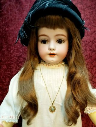 Grand Antique German Simon Halbig 1079 Bisque Socket Head Doll Brown Sleep Eyes