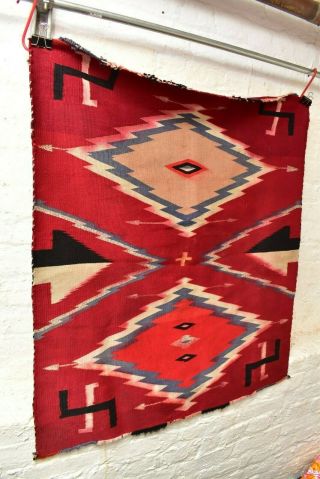Antique Native American Indian Navajo Rug Germantown Red Whirling Logs 37 " X33 "
