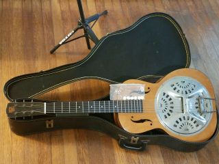 Vintage 1940s Dobro Roundneck Resonator Guitar With Case Killer Blues Machine
