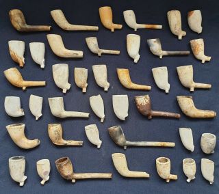 Selection Of 40 Victorian Clay Tobacco Pipe Bowls