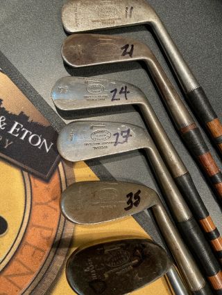 6 Antique Hickory Wood Shaft Tom Stewart Club Iron Set Golf Clubs Ready For Play