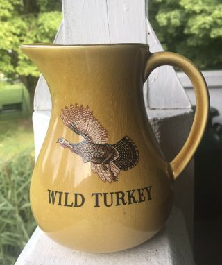 Vintage Wild Turkey Bourbon Whiskey Ceramic Jug Bar Pitcher Staffordshire