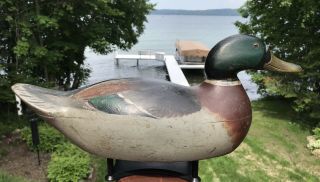 Vintage Mason Premier Grade Drake Mallard Hollow Duck Decoy Paint