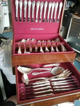 International Sterling Rhapsody Full Set With Serving Ware.