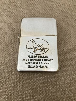 Vintage 1950’s Zippo Lighter Pat.  2517191 Florida Trailer And Equipment Company