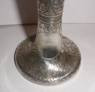 Exquisite antique Tiffany co Sterling silver flowers decorated bud vase 2