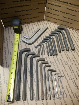 Allen Brand Sae Long Arm Hex Key Set 27pc L Military Usa Made Snap On Vintage
