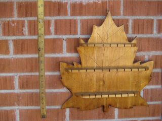Vintage 27 - Spoon Maple Leaf Solid Wood Souvenir Collector Spoon Rack
