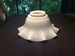 Small Vintage Antique Milk Glass Petticoat Lamp Shade Fitter 2 1/4