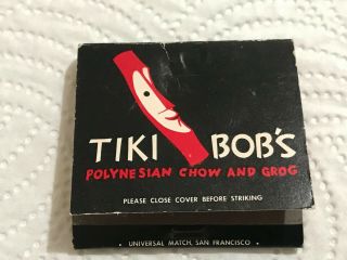 Vintage Matchbook Tiki Bob 