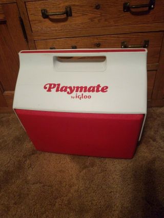 Vintage 1980s Playmate Cooler 16 Quart By Igloo White / Red