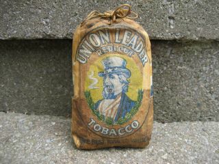 Vintage Union Leader Redi Cut Tobacco Cloth Bag Pouch.  Empty