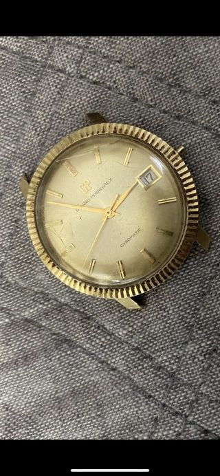 Vintage Girard Perregaux Gyromatic 14k Gold Watch With Date Repair 2