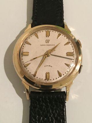 Vintage Girard Perregaux Alarm Swiss 14k Solid Gold Watch For Repair