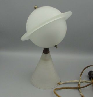 Vintage Art Deco Frosted Glass Saturn Lamp - - 1939 Worlds Fair