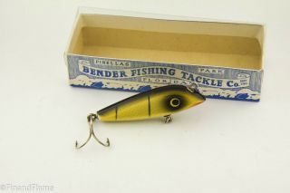 Vintage Bender Flynn Smarty Model 48yp Minnow Antique Fishing Lure Cf5
