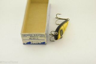 Vintage Bender Flynn Smarty Model 48YP Minnow Antique Fishing Lure CF5 3