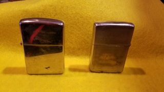 2 Ca 1955 Zippo Lighters In - Nickle & Chrome Finish