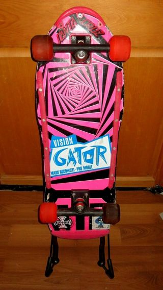 Vintage Vision Gator Mark Gator Rogowski Skateboard Neon Pink Pro Model Rare Vg,