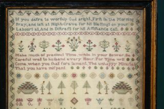 EXCEPTIONAL ANTIQUE NEEDLEWORK SAMPLER by SARAH TOOTLE 1803 American interest 2