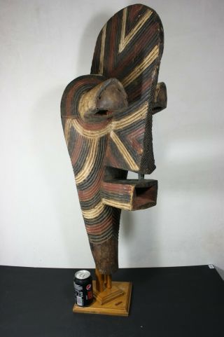 Very Large 34 " African Male Kifwebe Mask - Songye Tribe - D.  R Congo,  Tribal Art