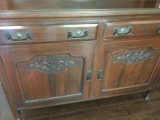 Antique Buffet / Server with Mirror - Dark Wood 1800 ' s - PICK UP ONLY - Menifee 3