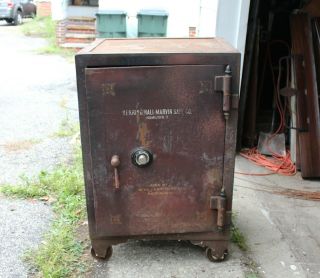Antique Herring,  Hall,  Marvin Safe Co.  Floor Safe From Circa 1920 In Cle,  Oh