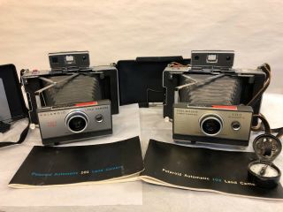 Vintage Polaroid Automatic Land Camera 101 & 102 W/manuals (blee886)