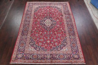 Vintage Traditional Floral Oriental Hand - Knotted 7 ' x10 Red Wool Area Rug 2