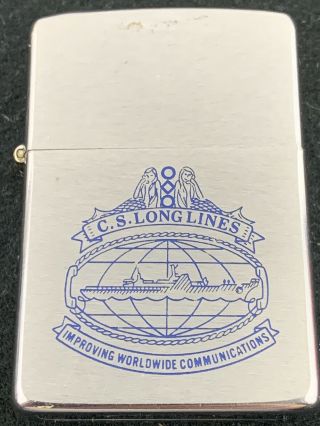 1976 Zippo Lighter - C.  S.  Long Lines - Communication Cable Layer Ship -