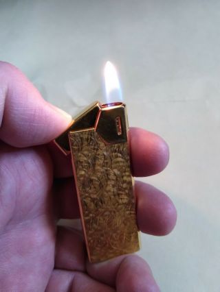 Vintage Gold Plated Maruman Dl - 18 Cigarette Lighter & - Japan