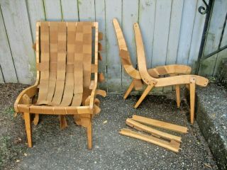 2 Jens Risom 654 Lounge Chairs Knoll Early Production 1940 