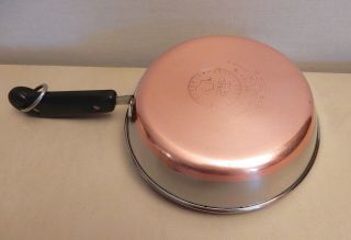 Vintage Revere Ware Copper Bottom 6 " Small Fry Pan Made In Usa Pat 2272609