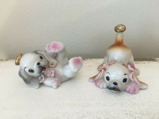 1950s,  1960s Vintage Japan Puppy Dog Angel Porcelain Ceramic Handpainted Figures