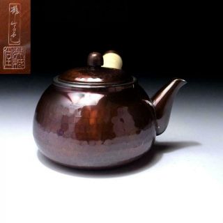 @de36: Vintage Japanese Pure Copper Sencha Tea Pot