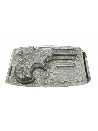 Vintage Remington Derringer By Mattel Toy Belt Buckle (1959) Strong Spring